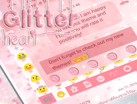 SMS Messages Glitter Heart android App screenshot 0