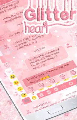 SMS Messages Glitter Heart android App screenshot 1