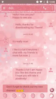 SMS Messages Glitter Heart android App screenshot 4